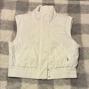 White Puffer Crop Vest